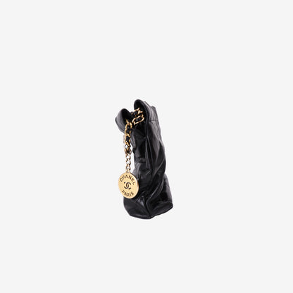Chanel 22 Mini in Black Shiny Calfskin with Gold Hardware