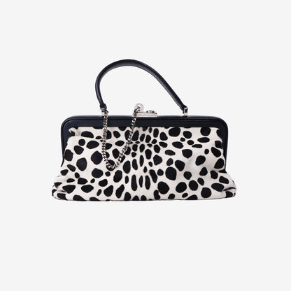 Celine Sac 16 Spotted Ponyhair Clutch Bag with Silver Hardware
