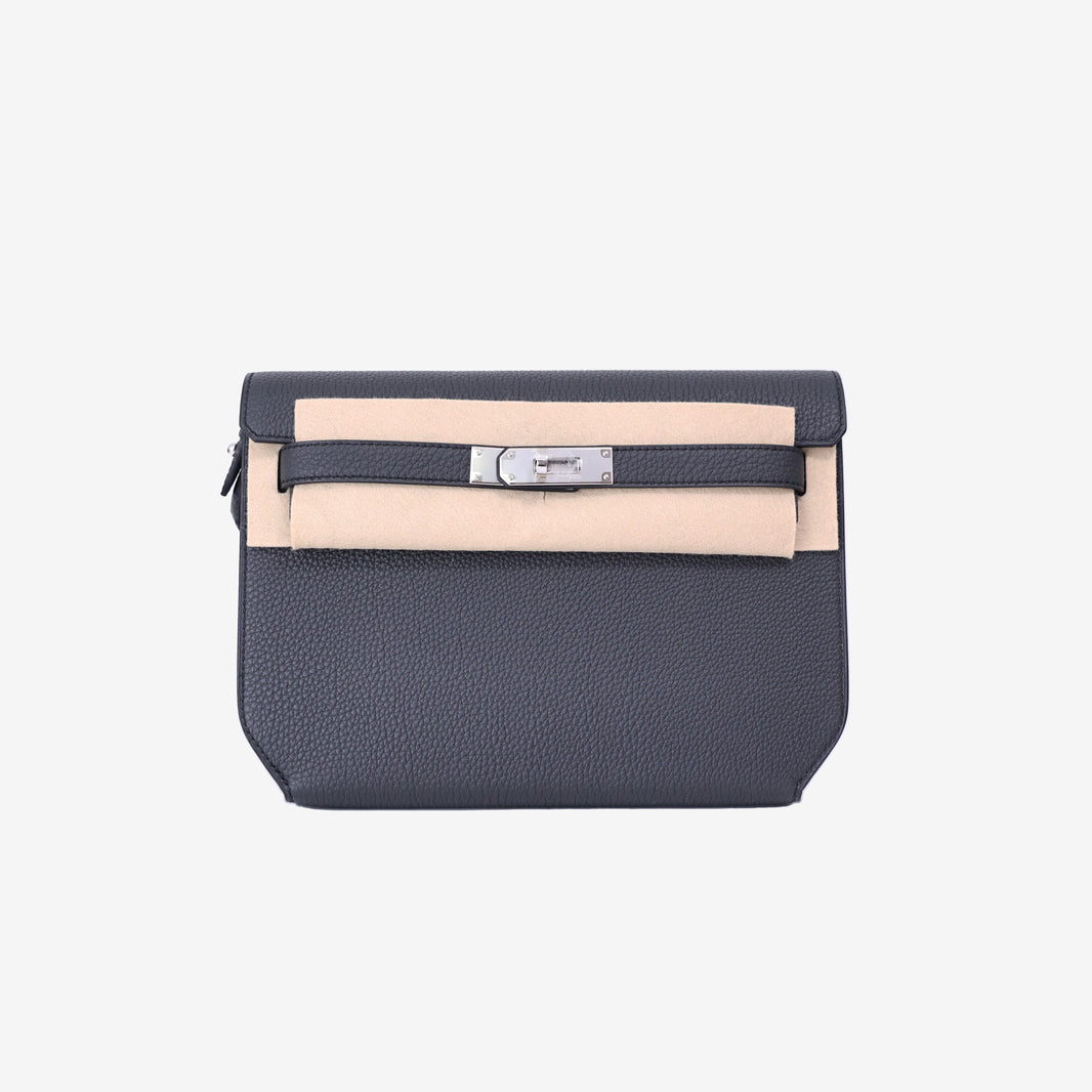 Hermès Kelly Dépêches in Plum Togo Leather with Palladium Hardware front view
