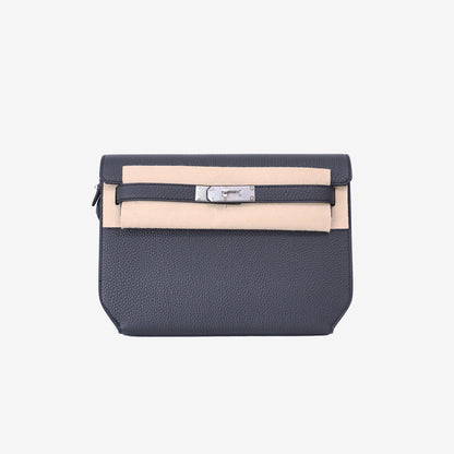 Hermès Kelly Dépêches in Plum Togo Leather with Palladium Hardware front view