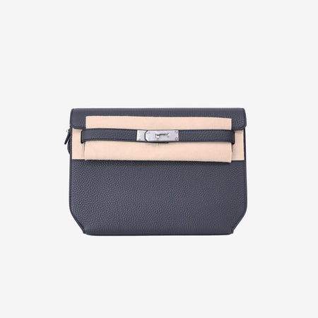 Hermès Kelly Dépêches in Plum Togo Leather with Palladium Hardware front view