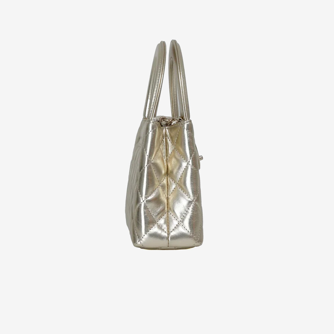 Chanel Kelly Nano Bag in Gold Lambskin Leather with Gold Hardware