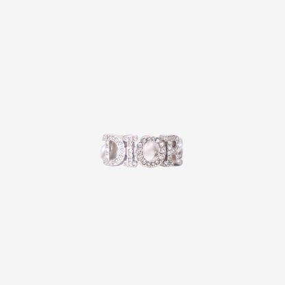 Dior Women's Ring in Silver-Tone Metal with Crystal Detailing