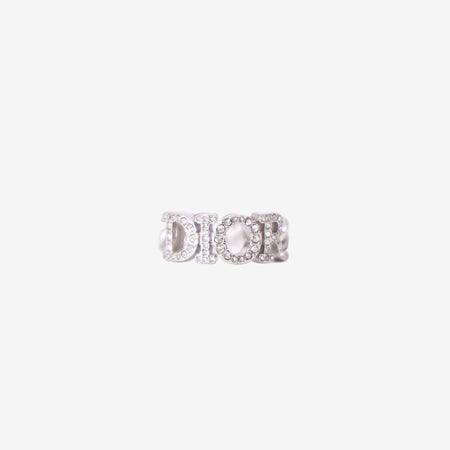 Dior Women's Ring in Silver-Tone Metal with Crystal Detailing