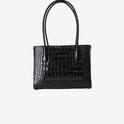 Chanel 26K Shopping Bag in Black Crocodile-Embossed Calfskin Leather with Gold Hardware
