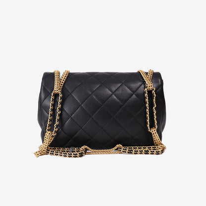 Chanel On and On Chain Flap Bag in Black Quilted Lambskin with Gold Hardware (Contact to Enquiry)
