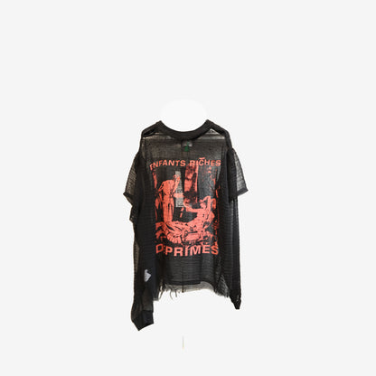 Enfants Riches Déprimés Layered Long-Sleeve Shirt in Black Cotton (Size L)