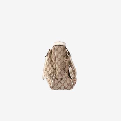 Gucci GG Canvas Sukey Tote Bag in Beige Brown GG Canvas with Gold Hardware