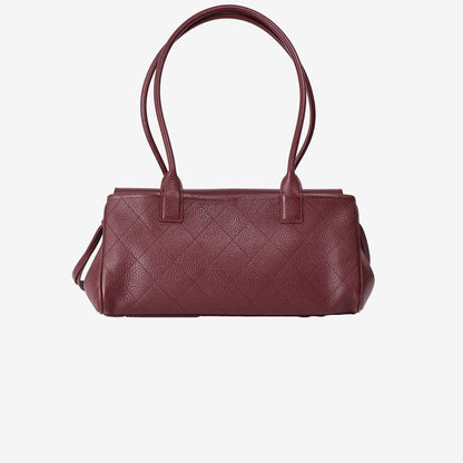 Chanel 26S Shopping Bag in Burgundy Calfskin with Gold Hardware