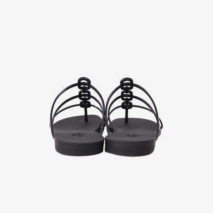 Hermès Mykonos Sandals in Black Rubber (Size 36)