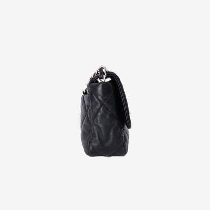 Chanel 19 Bag in Black Lambskin Leather with Silver Hardware