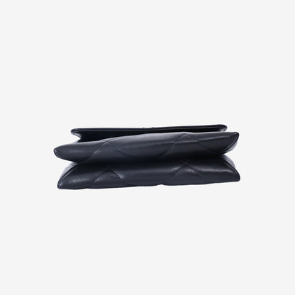 Chanel 19 Flap Clutch in Black Lambskin Leather with Gold Hardware