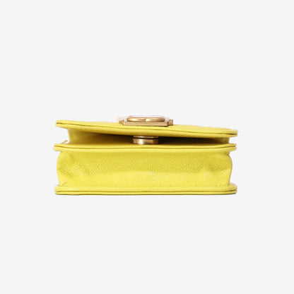 Chanel Chevron Quilted Belt Bag in Yellow Calfskin Leather with Gold Hardware bottom view
