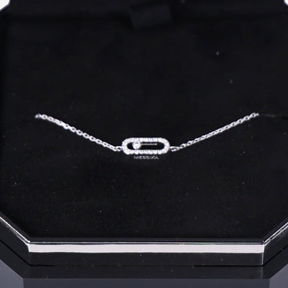 Messika Care(s) Pavé Diamond Bracelet in 18K White Gold with Diamonds detail view