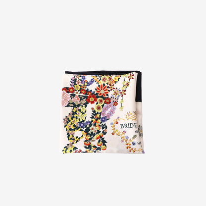 Hermès Brides de Gala en Fleurs Carré 90 in Noir Ivoire Multicolour Silk