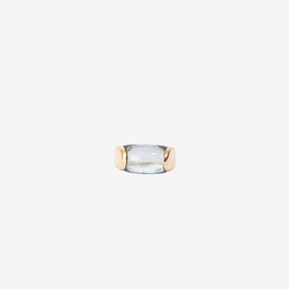 Bvlgari Vintage Tronchetto Dome Ring in 18K Yellow Gold with Blue Topaz