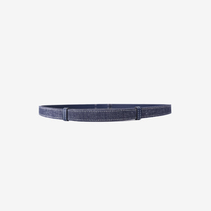 Hermès Kelly Jean 18 Belt in Indigo Denim with Palladium Hardware