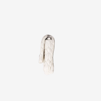 Miu Miu Crystal Leather Bag in White Nappa Leather with Silver Hardware