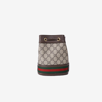 Gucci Ophidia Mini GG Bucket Bag in Beige Brown GG Supreme Canvas with Gold Hardware