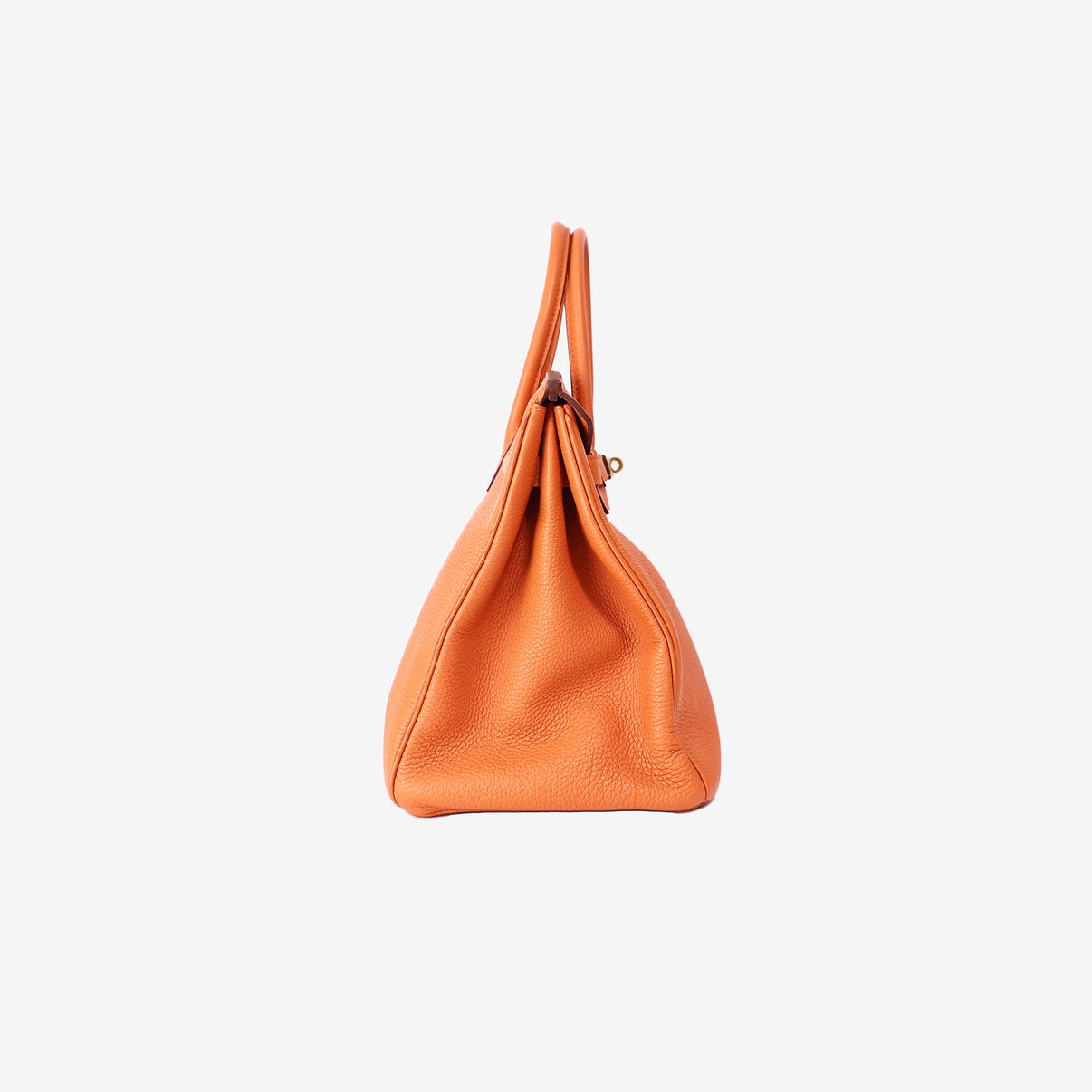 Hermès Birkin 35 in Orange Togo Leather with Palladium Hardware side view