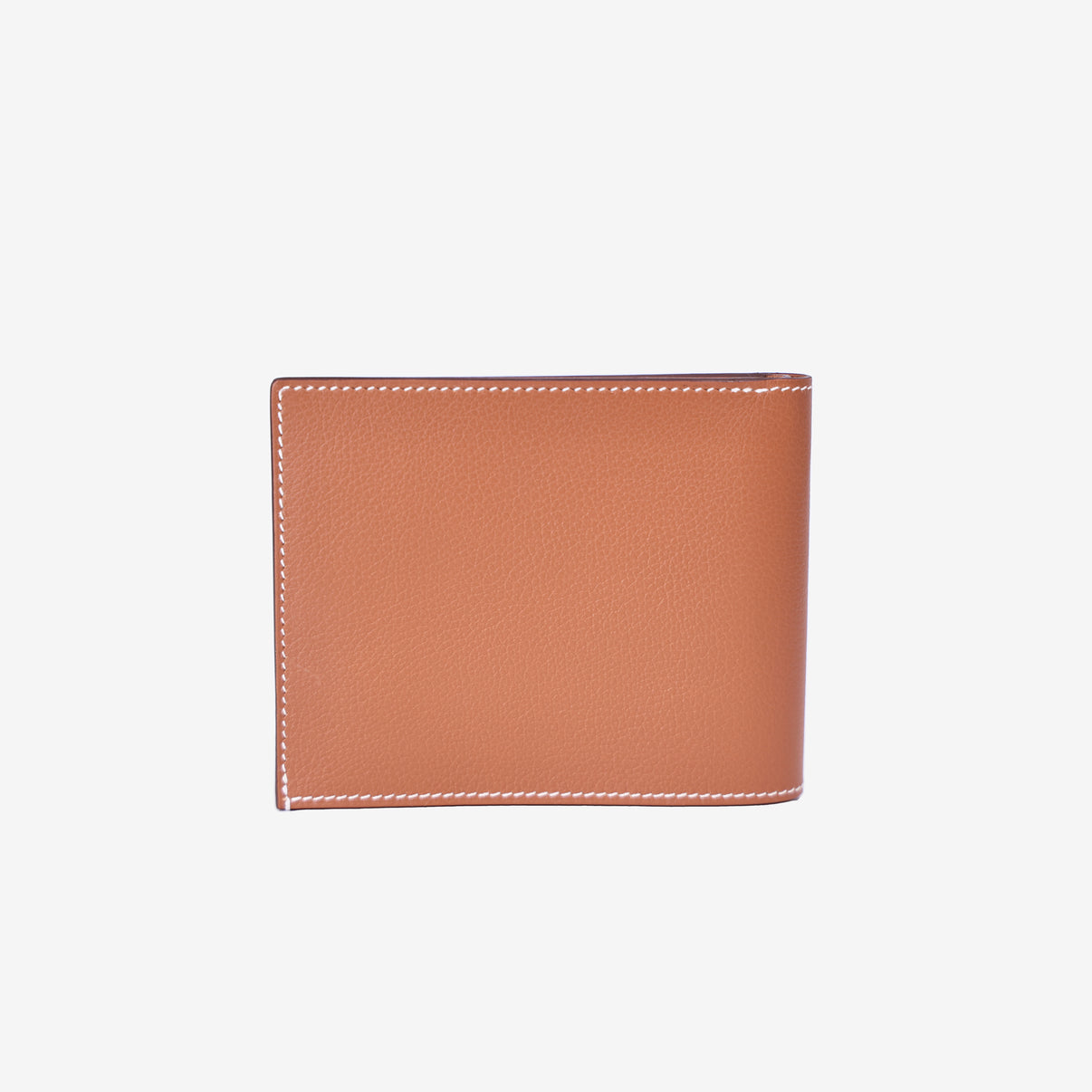 Hermès Citizen Twill Compact Card Holder in Gold Evercolor Calfskin Leather back view