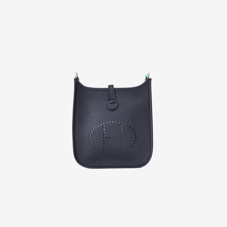 Hermès Evelyne 16 in Noir Clemence Leather with Palladium Hardware front view