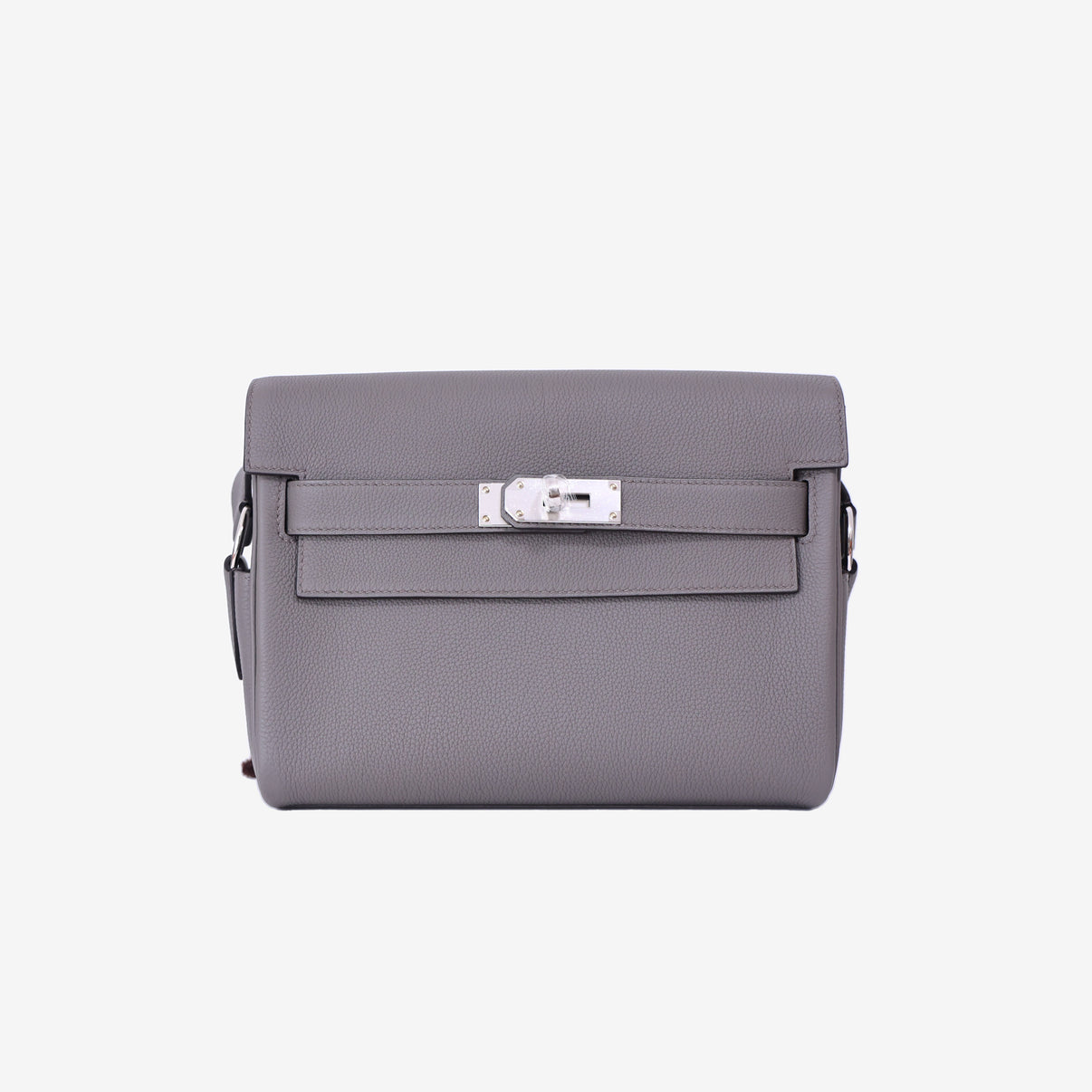 Hermès Kelly Messenger PM in Etain Togo Leather with Palladium Hardware front view