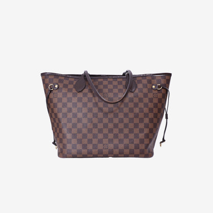 Louis Vuitton Neverfull Tote Bag in Brown Monogram Canvas Leather with Gold Hardware back view