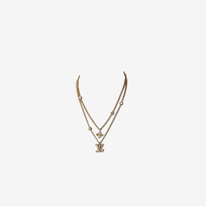 Louis Vuitton Gold-Tone Pendant Necklace in Brass with Gold-Plated Finish