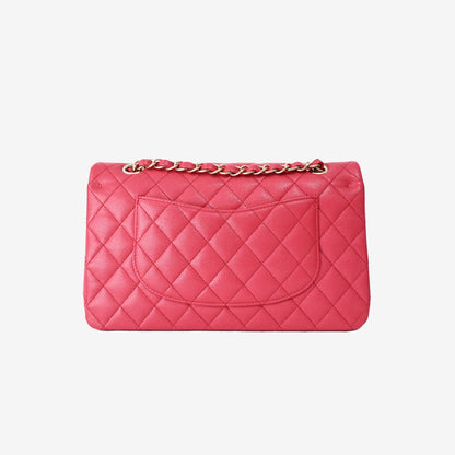 Chanel Medium Classic Double Flap Bag in Pink Caviar Leather with Gold Hardware