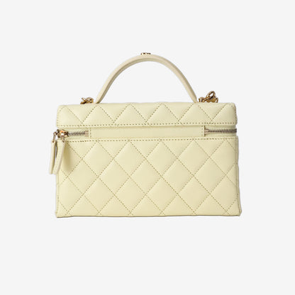 Chanel Vanity Bag in Lemon Yellow Caviar Leather with Gold Hardware