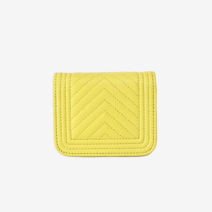 Chanel Mini Boy Belt Bag in Yellow Chevron Quilted Caviar Leather with Gold Hardware (Contact to Enquiry)