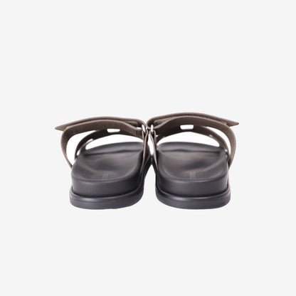 Hermès Chypre Sandals in Etoupe Epsom Leather (Sizes Available)