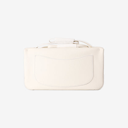 Chanel Maxi Flap Bag 32 in White Grained Calfskin Leather with Gold Hardware