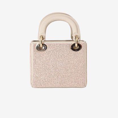 Dior Lady Dior Art Edition Mini Bag by Genieve Figgis with Multicoloured Beaded Embellishments and Gold Hardware