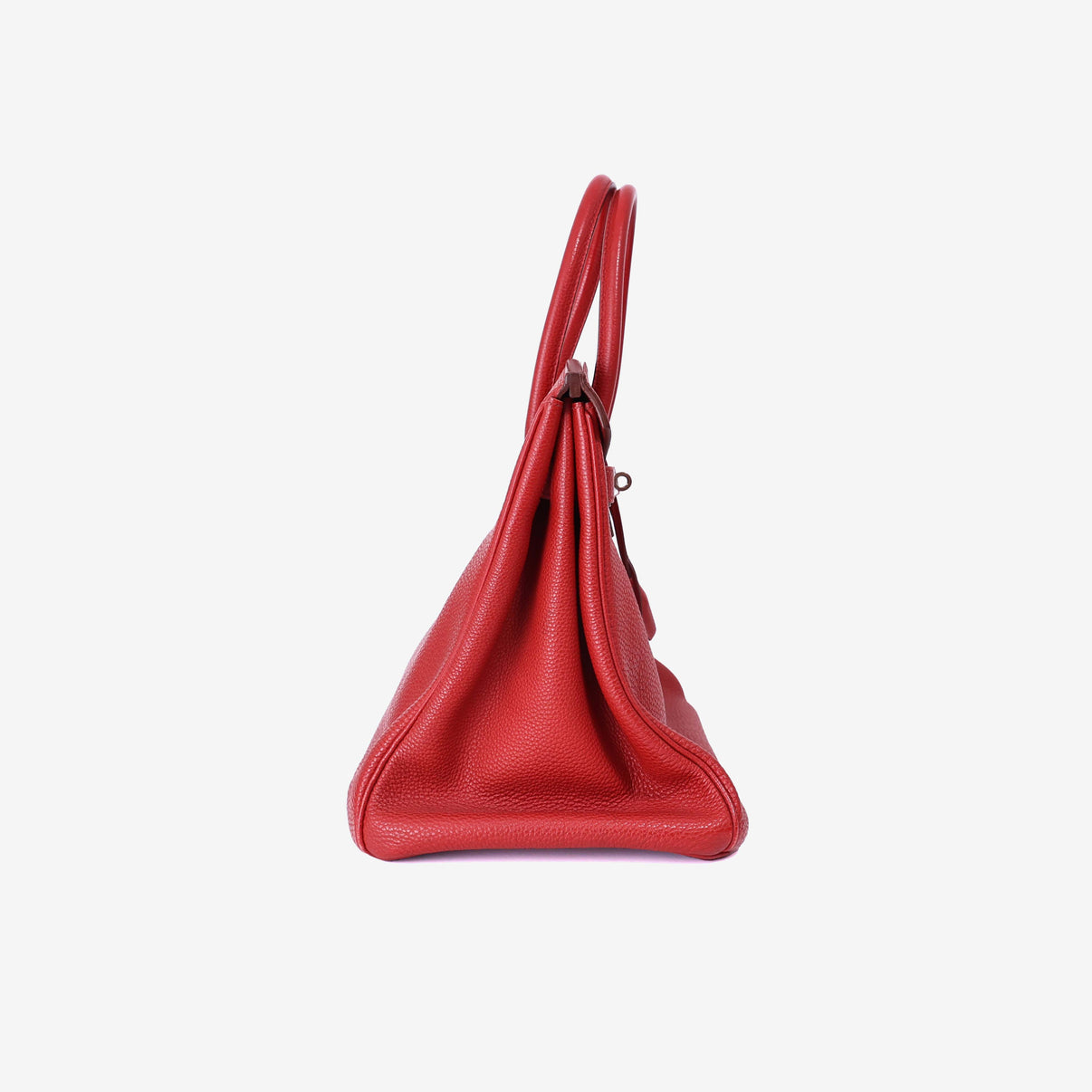 Hermès Birkin 35 in Rouge Casaque Togo Leather with Palladium Hardware side view
