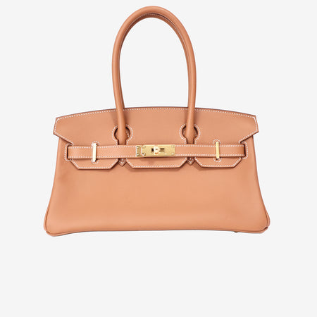 Hermès Birkin Shoulder 29 in Gold Evercolor Leather with Gold Hardware front view