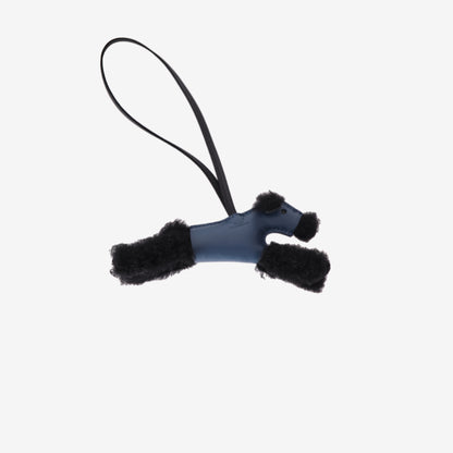 Hermès Budy Charm in Dark Blue/Black Lambskin