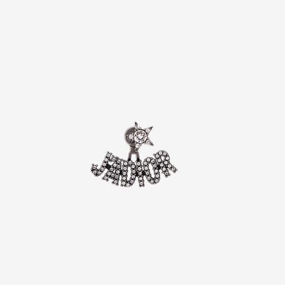 Dior J'Adior Earrings in Silver-Tone Metal with Rhinestones