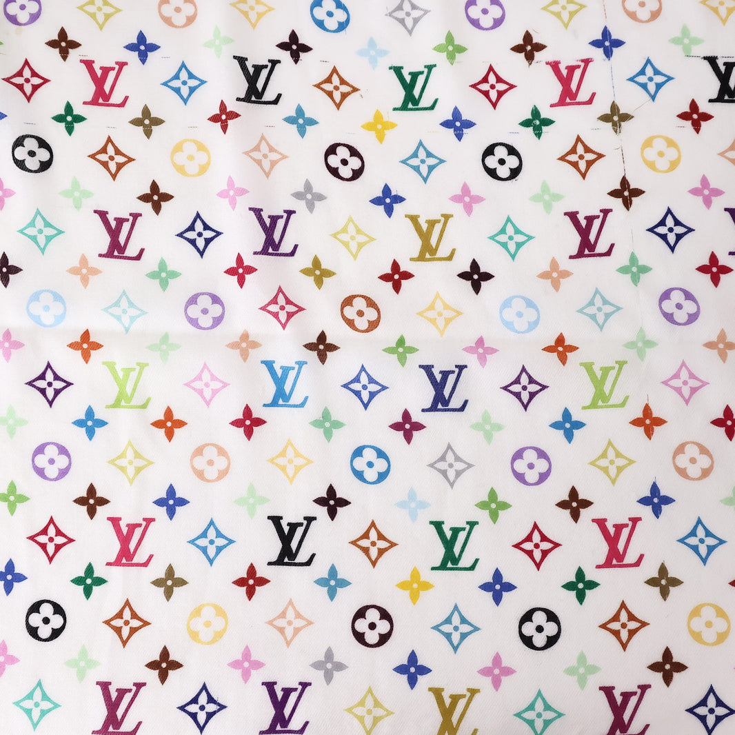 Louis Vuitton x Takashi Murakami Monogram Scarf in White Wool