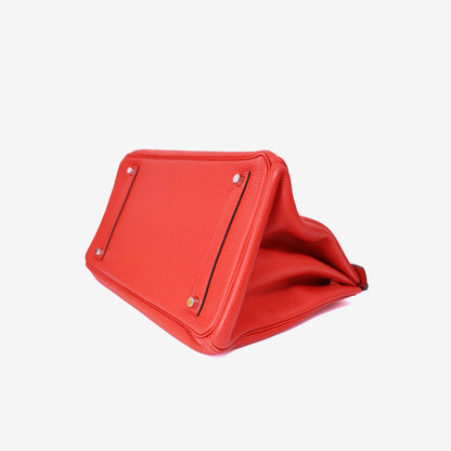 Hermès Birkin 35 in Red Epsom Leather with Palladium Hardware bottom side view