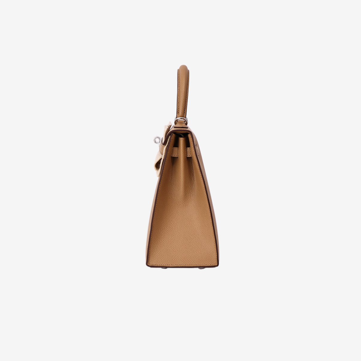 Hermès Kelly 25 in Biscuit Epsom Leather with Palladium Hardware side view
