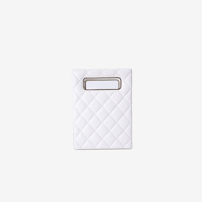Chanel Evening Box Bag in White Caviar Leather with Gold Hardware