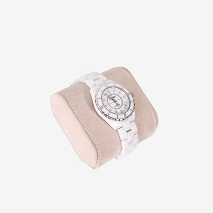 Chanel J12 Automatic 38mm Watch in White Ceramic with Diamond Dial