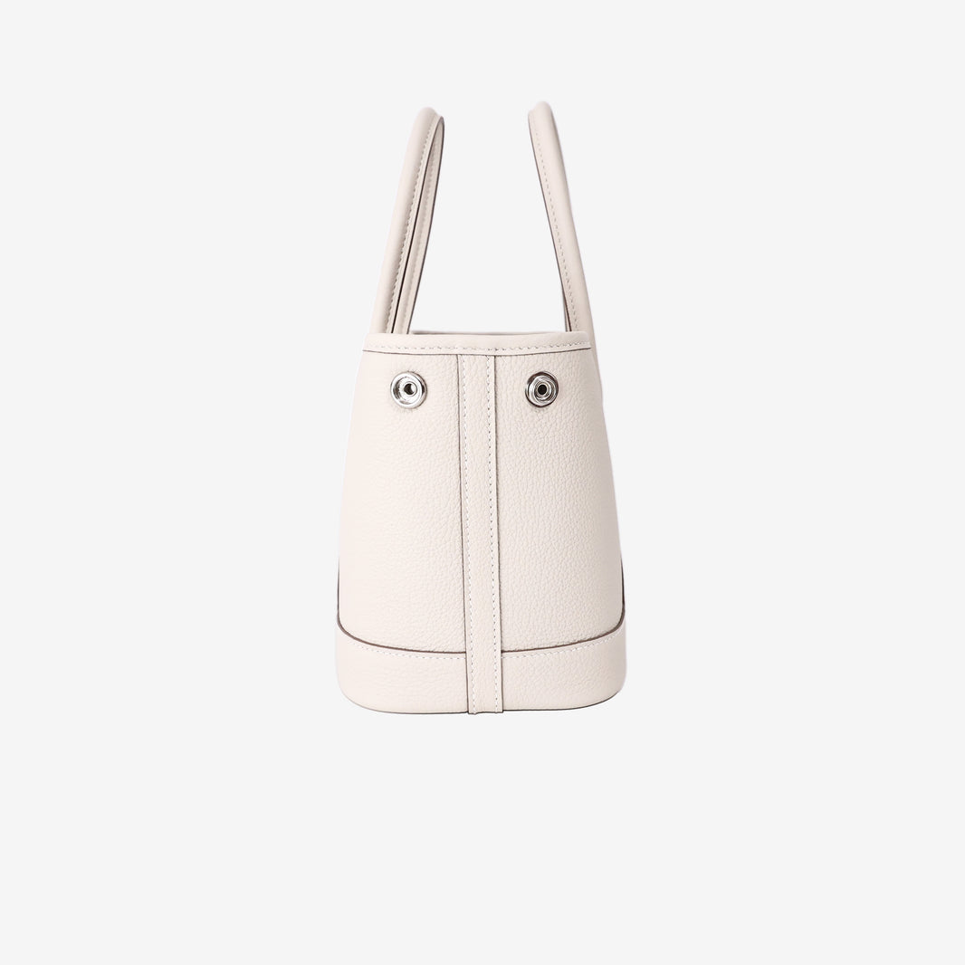 Hermès Garden Party 23 in White Togo Leather with Palladium Hardware