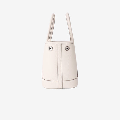 Hermès Garden Party 23 in White Togo Leather with Palladium Hardware