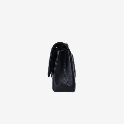 Chanel Medium Classic Double Flap Bag in Black Lambskin Leather with Gold Hardware