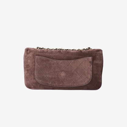 Chanel 26A Matthieu Blazy Maxi Flap Bag in Dark Brown Suede Calfskin Leather with Gold Hardware (Contact to Enquire)