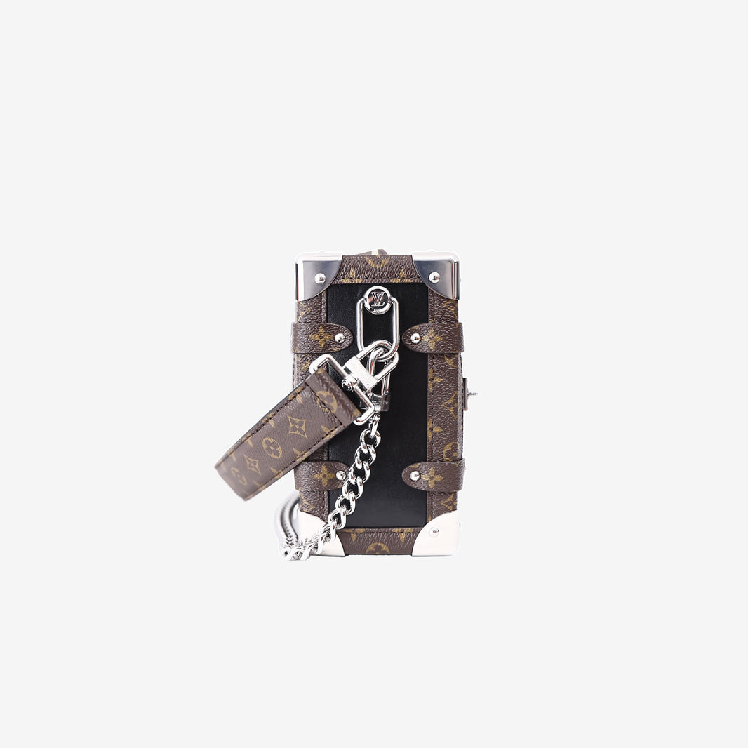 Louis Vuitton Vibe MM Side Trunk Bag in Black Calf Leather with Silver Hardware