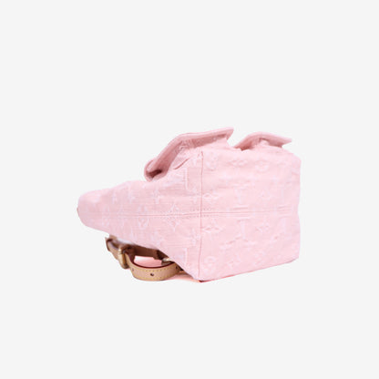 Louis Vuitton Venice Backpack in Washed Pink Denim bottom side view